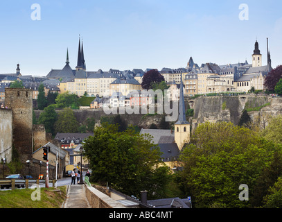 Blick über den Grund der Corniche Viertel der Stadt Luxemburg Luxemburg Europa Stockfoto