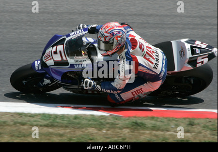 Colin Edwards für das Fiat Yamaha Team in der 2007 Katalonien Moto GP, Barcelona, Barcelona, Spanien Stockfoto