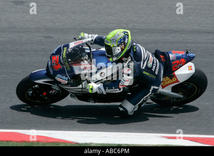 Toni Elias für das Honda-Gresni Team in der 2007 Katalonien Moto GP, Barcelona, Barcelona, Spanien Stockfoto