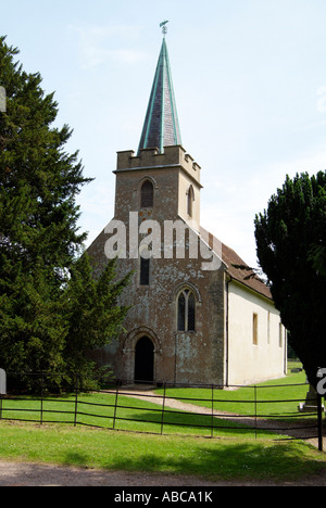 Jane Austen in Steventon geboren, war ihr Vater Rektor des 12 Jh. St Nikolaus Kirche Steventon Hampshire England UK Stockfoto