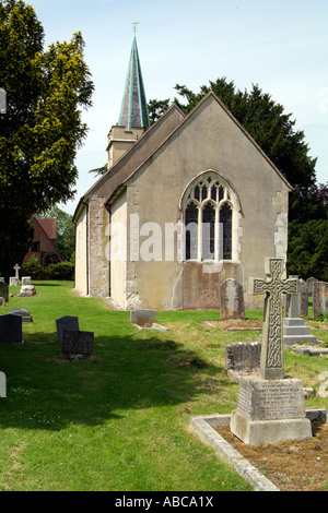 Jane Austen in Steventon geboren, ihr Vater war Rektor des 12. Jahrhundert Kirche St. Nikolaus Steventon Hampshire England Großbritannien Stockfoto