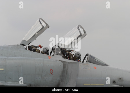 Deutschland Luftwaffe Luftwaffe McDonnell Douglas F-4E Phantom militärischer Kampfjet mit Kabinenhaube öffnen Stockfoto