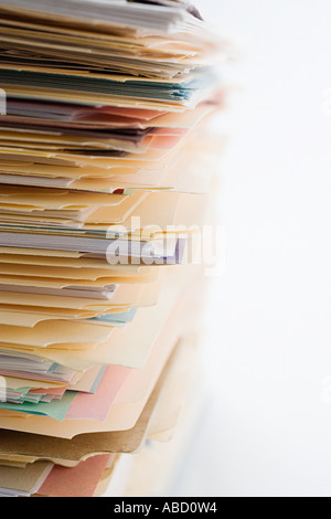 Stapel von Akten und Unterlagen Stockfoto