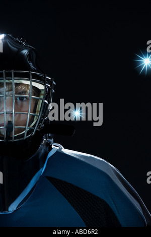 Junior Eishockey-Spieler Stockfoto