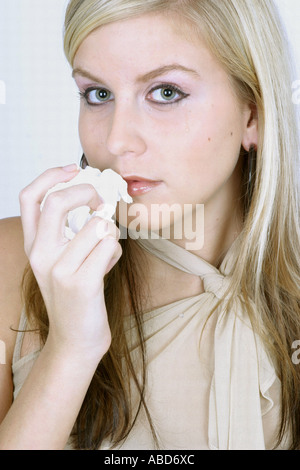 Frau weint Stockfoto