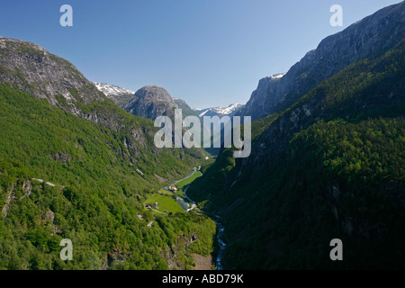 Blick vom Europäischen Stalheim Hotel Norwegen Stockfoto