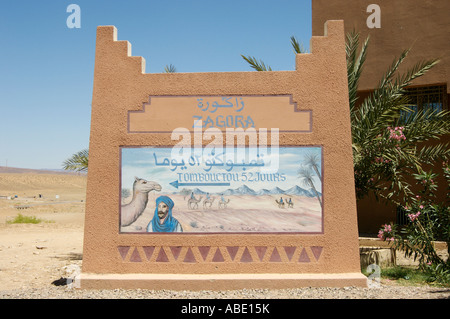 Tombouctou 52 jours Zeichen, Zagora, Marokko Stockfoto