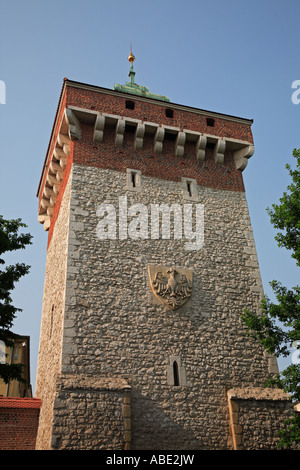 Sankt Florian Tor auf Florianska Straße in Krakau Stockfoto