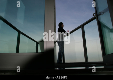 Wohnhaft in einem Penthouse Wohnung in Docklands London UK Stockfoto