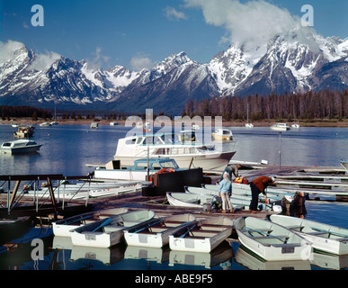 Colter Bay Marina auf Jackson Lake im Grand Teton National Park in Wyoming Stockfoto