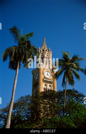 India Maharashtra Bombay Mumbai Kala Ghoda Bombay University Uhrturm Stockfoto