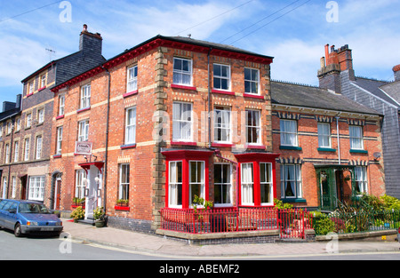 Hotels und Häuser im viktorianischen Zeitalter bei Llanidloes Powys Mid Wales UK Stockfoto