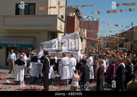 Religiöse Prozession. Cabras, Provinz Oristano, Sardinien Stockfoto