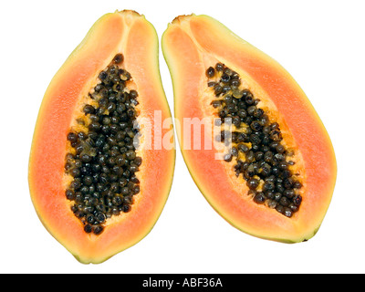 Papaya schneiden Stücke Stockfoto
