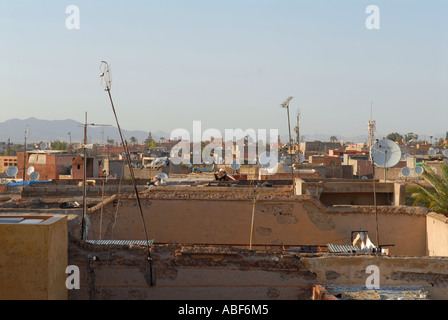 Blick über die Dächer von Marrakesch, Marokko. Stockfoto