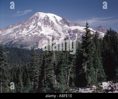 Mount Ranier National Park in Washington, wie gesehen von der Südseite der 14 400 Fuß hohe Gipfel Stockfoto