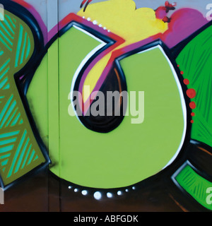 GRAFFITI-ALPHABET-BUCHSTABE U Stockfoto