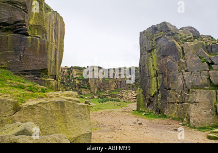 Kuh und Kalb Felsen auf Ilkley Moor West Yorkshire England Stockfoto