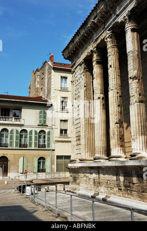 Vienne, Tempel des Augustus und Livia Stockfoto