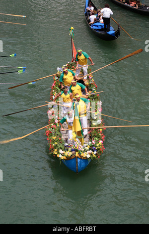 Ruderboot während der Vogalonga Wettbewerb, Venedig 2007, Italien Stockfoto