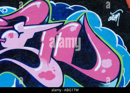 GRAFFITI-ALPHABET-BUCHSTABE D Stockfoto