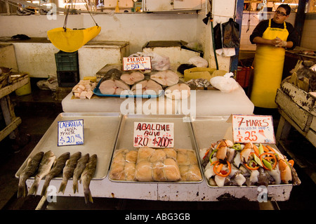 Frische Meeresfrüchte am Wharf Ensenada Mexiko Stockfoto