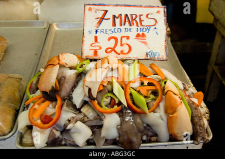 Frische Meeresfrüchte am Wharf Ensenada Mexiko Stockfoto