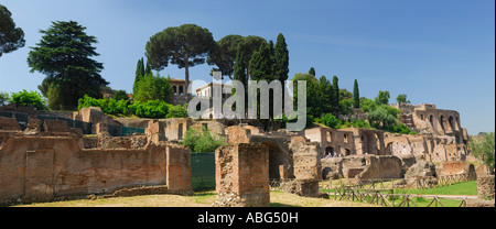 Panorama des kaiserlichen Gebäude Komplex antike Ruinen auf dem Palatin-Hügel-Rom Italien Stockfoto