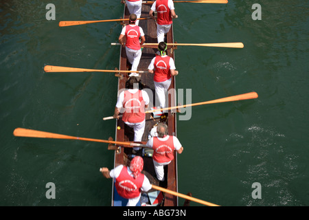 Ruderboot in den Canale Grande während der Vogalonga Wettbewerb, Venedig 2007, Italien Stockfoto