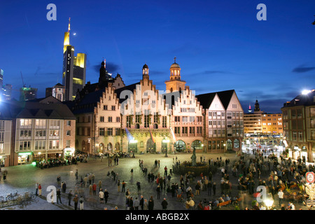 Roemer bei Nacht, Frankfurt Am Main, Hessen, Germany Stockfoto