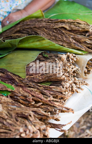 Tabakhandel auf dem Markt, Insel Negros, Philippinen Stockfoto