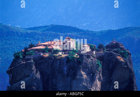 Das Kloster der Heiligen Dreifaltigkeit (Agia Triada) in Meteora, Griechenland Stockfoto