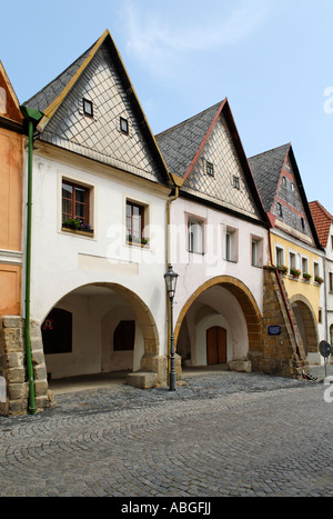 Historische alte Stadt Ustek, Nord-Böhmen, Tschechische Republik Stockfoto