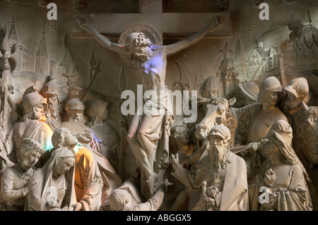 Inneren Reliefskulptur an der Holy Trinity Church, Long Melford, Suffolk, England Stockfoto