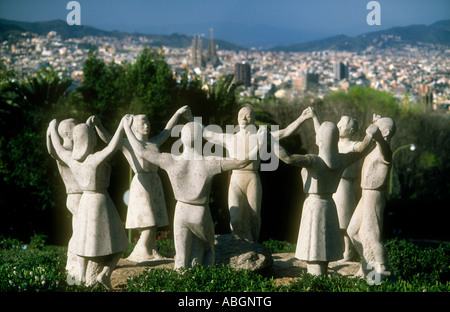 SARDANA-DENKMAL-BARCELONA-KATALONIEN-SPANIEN Stockfoto