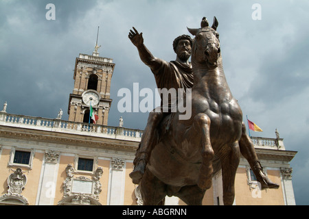 Marc Aurel-Statue im Capitol Stockfoto