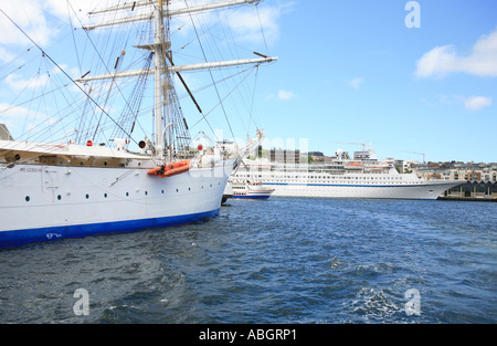 Statstraad Lehmkuhl Yacht ankern in Stavanger Norwegen Stockfoto