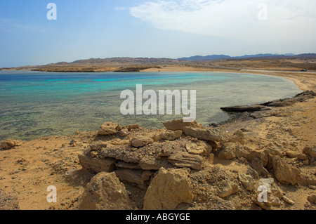 Strand und flachen Korallen Bucht zwischen Safaga und El Qosseir "Rote Meer" Küste von Ägypten Stockfoto