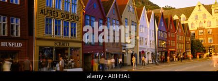 Das Bryggen Bergen Norwegen Stockfoto