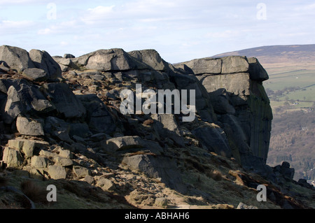 Kuh und Kalb Felsen Ilkley West Yorkshire UK Stockfoto