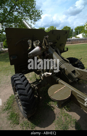 Britische 25 Pfünder Artillerie ausgesetzt im Nimitz-Museum Stockfoto