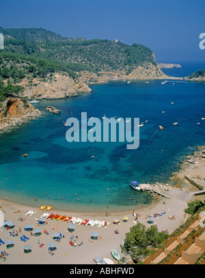 Cala San Balearen Miguel Ibiza Spanien Stockfoto