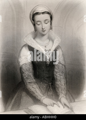 Lady Jane Grey, aka Lady Jane Dudley, 1537-1554. Titular-Königin von England für neun Tage im Jahre 1553. Ausgeführt von Mary Tudor. Stockfoto