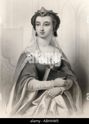 Valentina Visconti, 1371 - 1408. Souveräner Gräfin von Vertus und Herzogin willort von Orléans als Ehefrau von Louis de Valois, Herzog von Orleans. Stockfoto