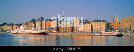 Stockholm Schweden Panoramablick der Skeppsbron waterfront Stockfoto