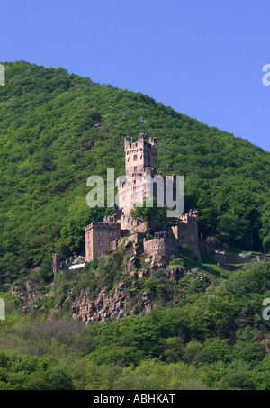 Burg Sooneck Burg am Rhein in Deutschland führt zu den historischen Loreley Stockfoto