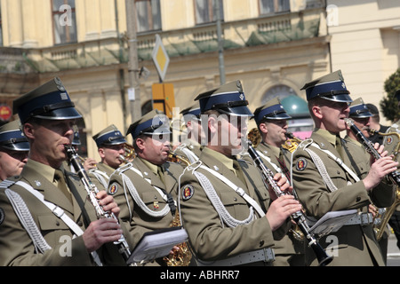 Musiker in Militärmusik in Warschau-Polen-Osteuropa Stockfoto