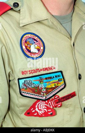 Pfadfinder von Amerika in seiner Uniform. Stockfoto