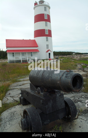 Pointe-des-Monts Leuchtturm entlang der Sankt-Lorenz Stockfoto