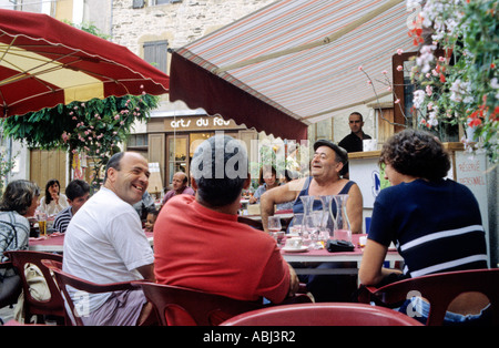 Gemütliches Mittagessen, florac, Lozère, languedoc-Roussillon, Frankreich Stockfoto